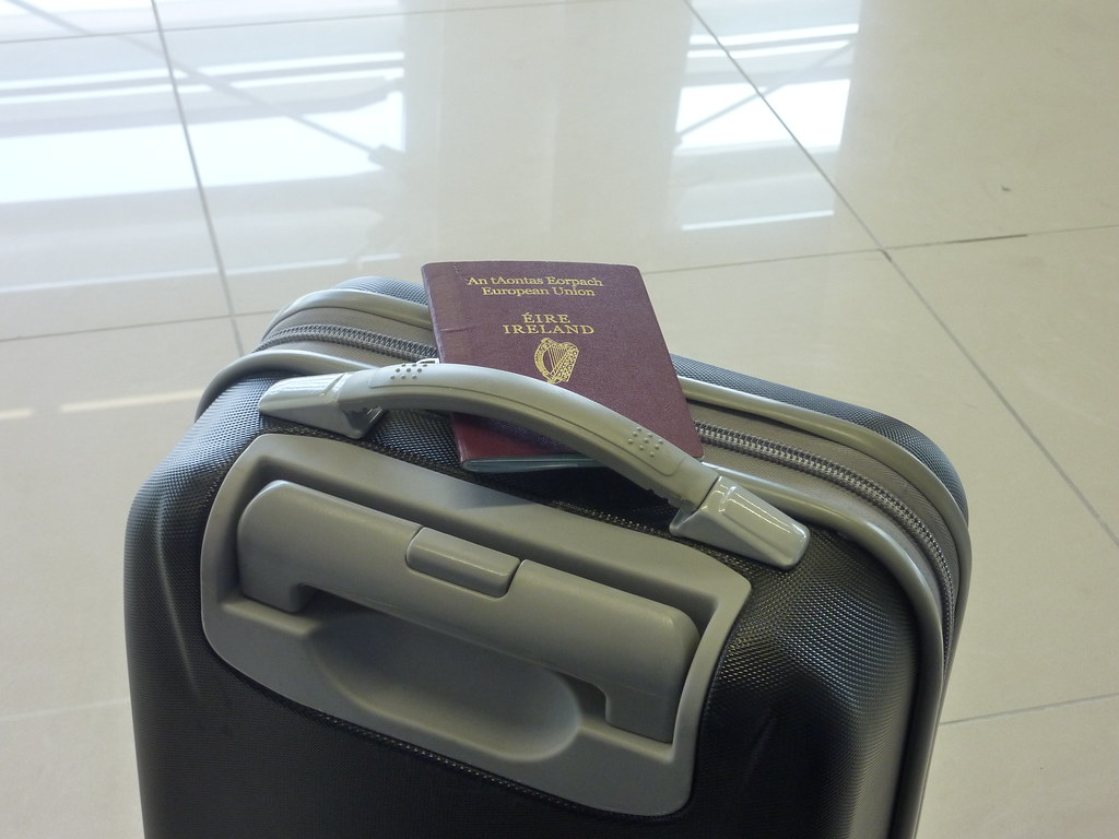 Passport and luggage for long-distance cross-border private MPV travel